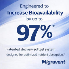Non-GMO and gluten-free Migravent packaging emphasizes clean formulation