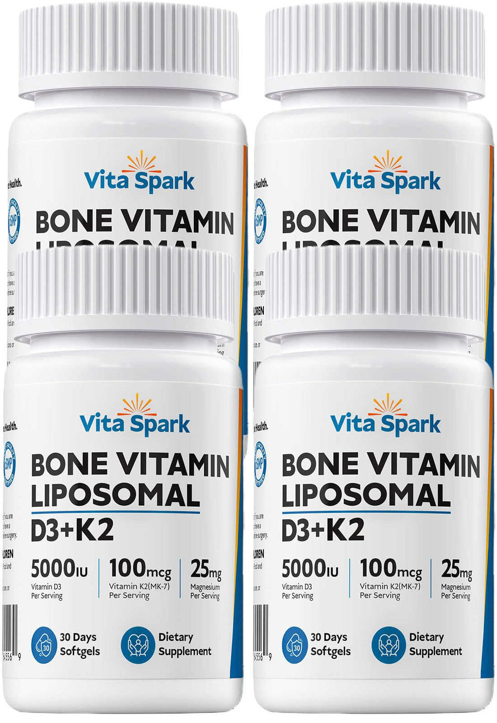Vita Spark liposomal D3 K2 bottle supports bone and heart health.