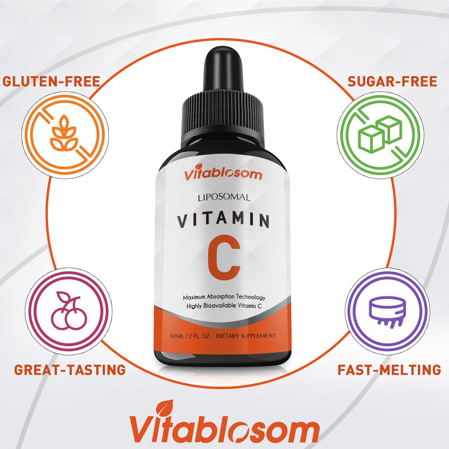 Vitablosom morning routine glass with vitamin C for daily wellness.