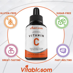 Vitablosom morning routine glass with vitamin C for daily wellness.