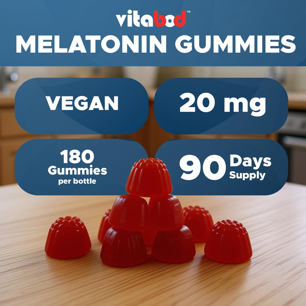 Vitabod Melatonin Gummies per-serving potency of 20 mg explained.