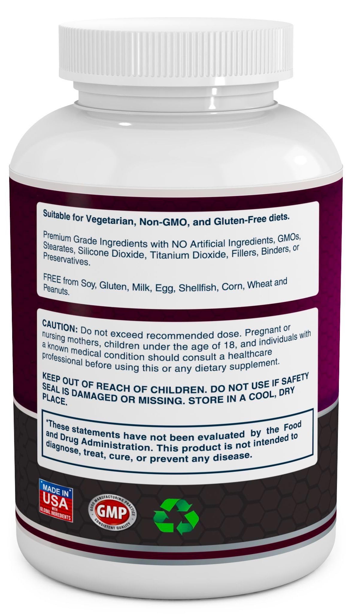 VitaBreeze Turmeric Curcumin bottle label close-up highlighting 95% standardized curcuminoids for potency.