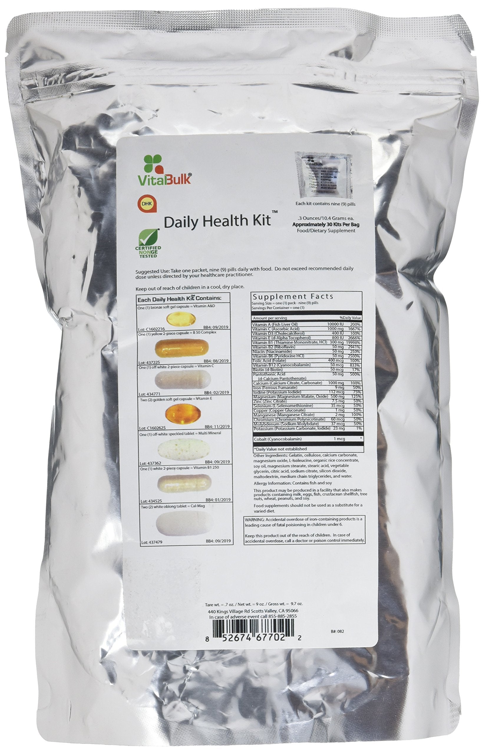 VitalBulk Daily Health Kit packet showing convenient single-serving vitamins for daily use.