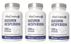 VitaCosmoX Diosmin 1200mg bottle-front supports leg comfort and circulatory health.