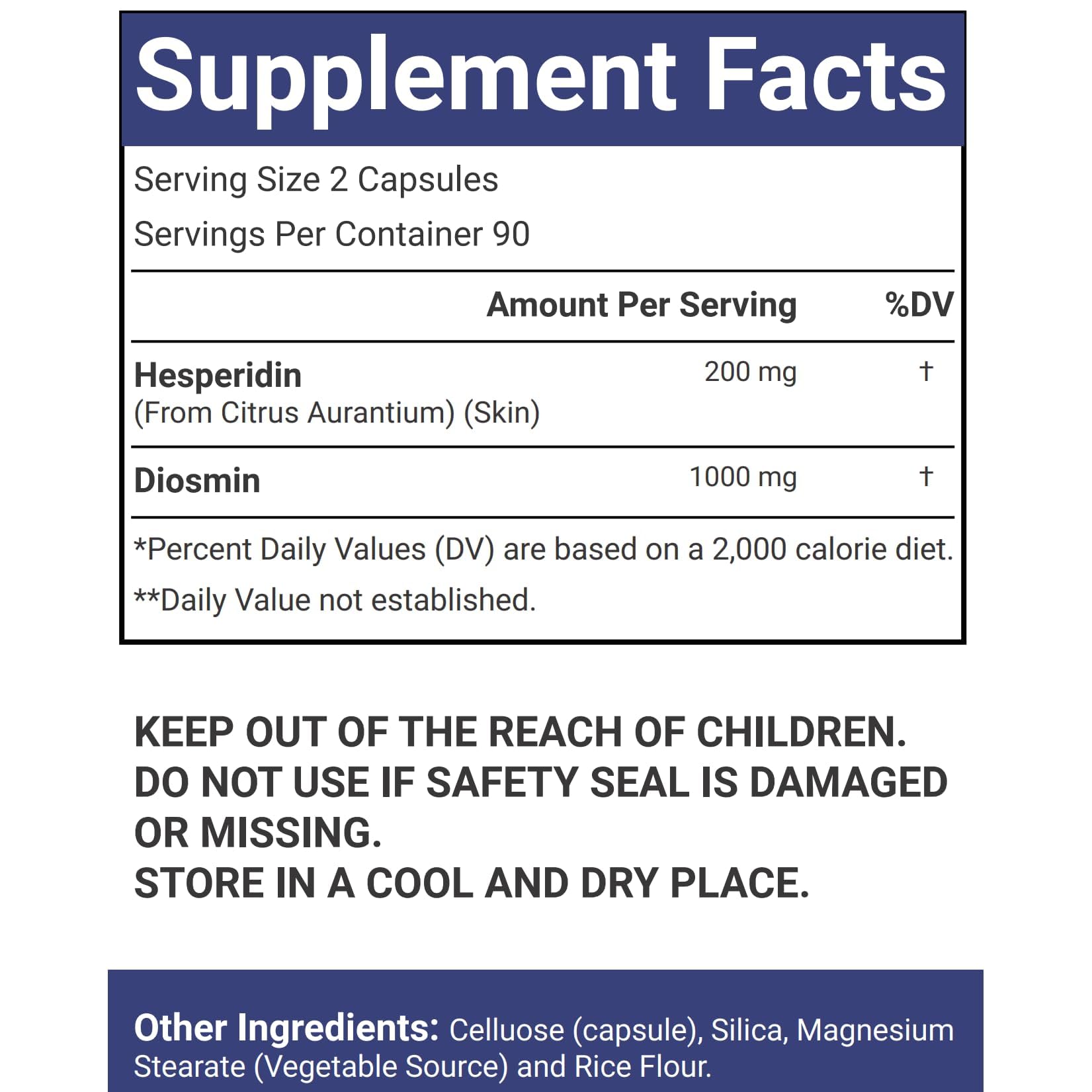VitaCosmoX diosmin-1200mg side-view suggests daily capsules.