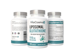 VitaCosmoX Liposomal Glutathione ingredients like lecithin and sunflower oil, vegan-friendly formula.