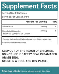 VitaCosmoX Liposomal Glutathione Made in USA seal indicating quality manufacturing.