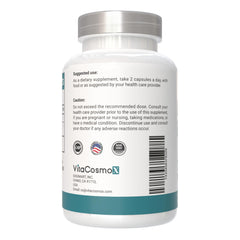VitaCosmoX Liposomal Glutathione serving size image shows two capsules per serving.
