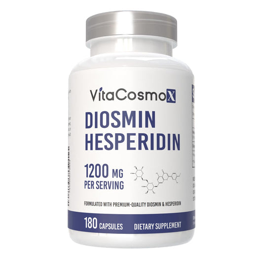 VitaCosmoX Diosmin hesperidin capsules displayed for reliable daily dosing.