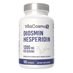 VitaCosmoX Diosmin hesperidin capsules displayed for reliable daily dosing.