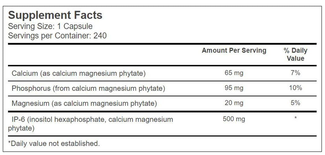 Vitacost IP-6 capsules close-up for convenient mineral support.