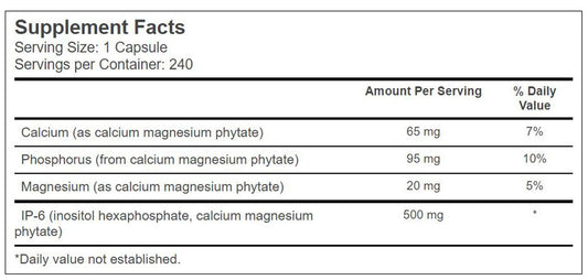 Vitacost IP-6 capsules close-up for convenient mineral support.