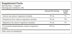 Vitacost IP-6 capsules close-up for convenient mineral support.