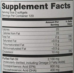 Pour shot of Vitacost Mega EFA Mini Gels showing small, easy-to-swallow capsules