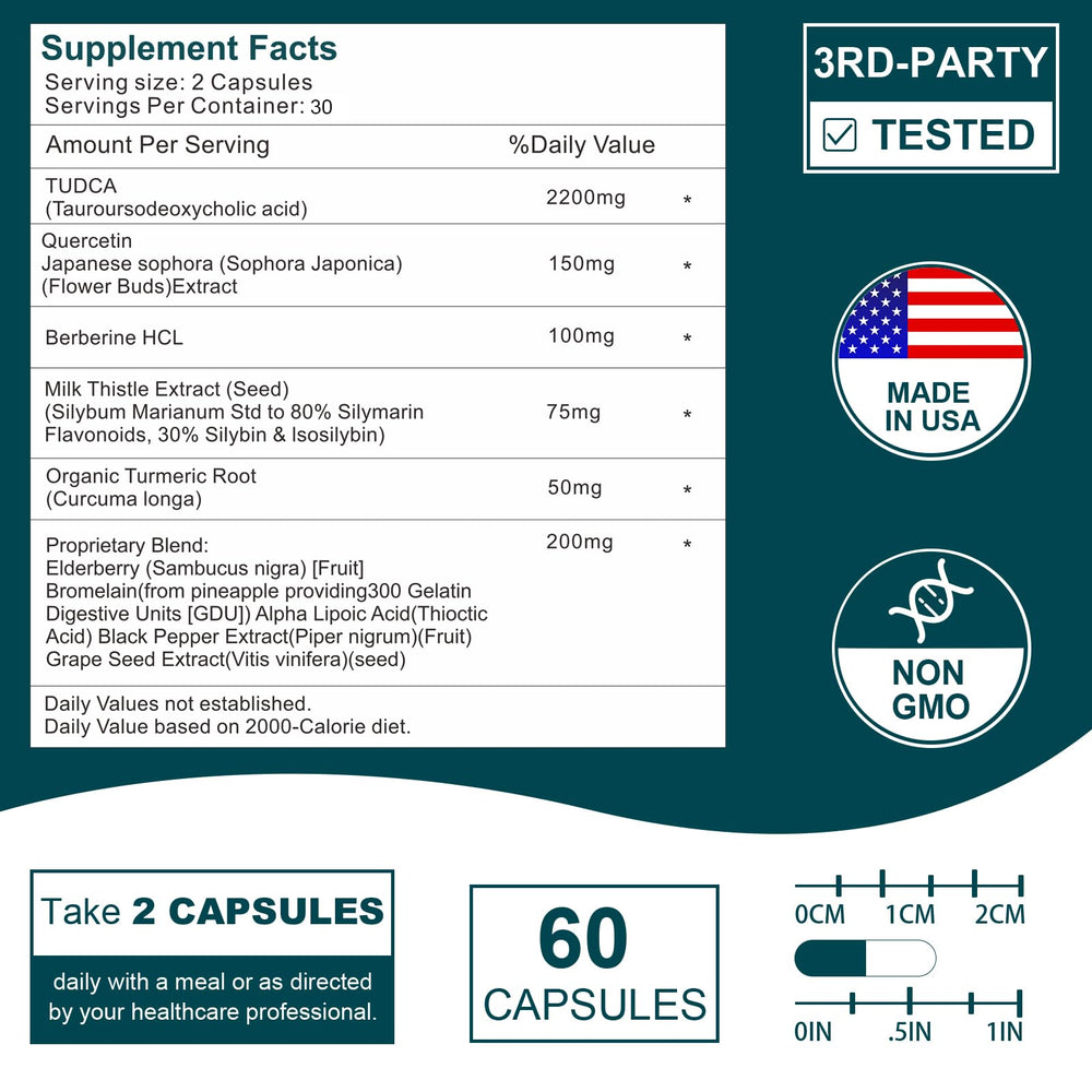 VITACRLLYNMN Tudca ingredient list highlighting key botanicals and nutrients