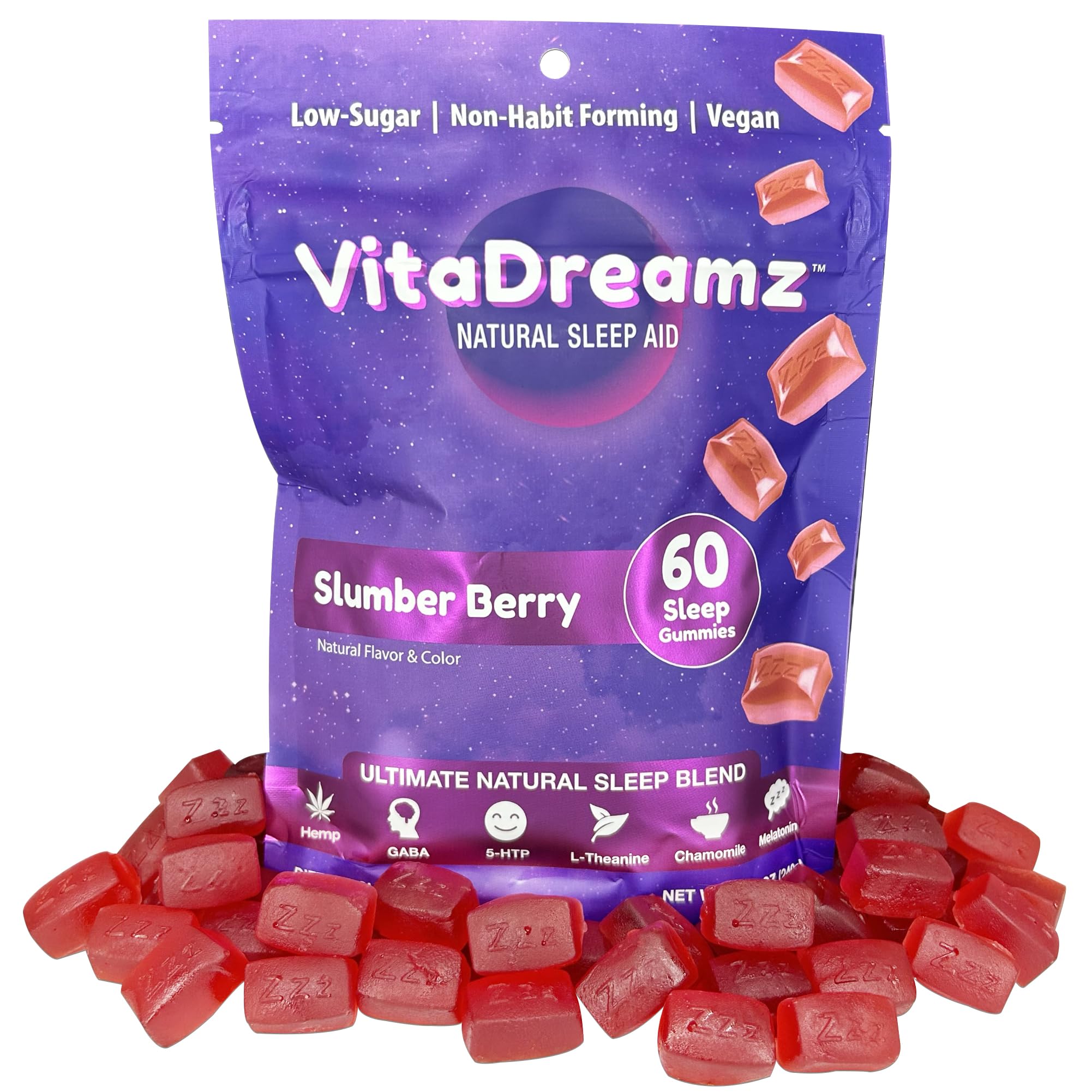 VitaDreamz sleep gummies jar for calm relaxation