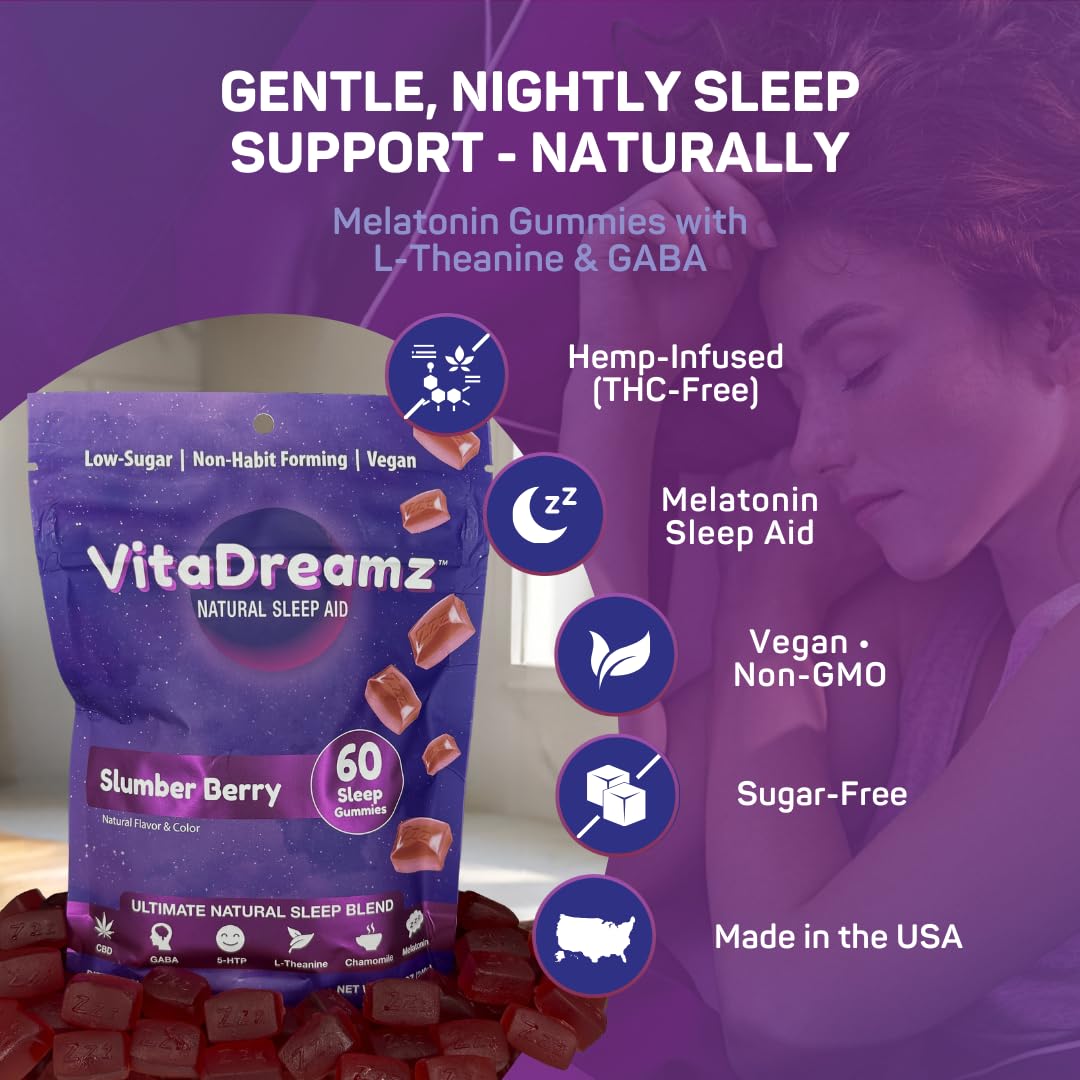 Slumber Berry gummies close-up showing soft chew texture for easy nightly use.