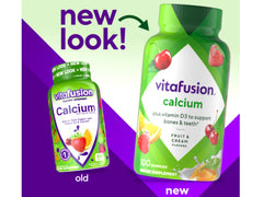 Two-pack packaging emphasizes value and convenience for Vitafusion calcium gummies