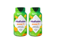 Vitafusion Power C bottle front with orange gummies for immune support.