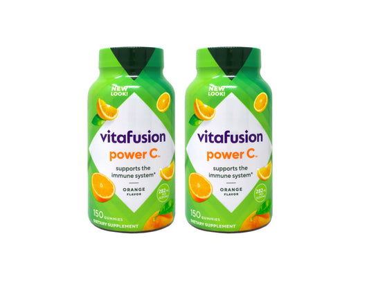 Vitafusion Power C Gummies bottle on kitchen counter for easy daily vitamin C