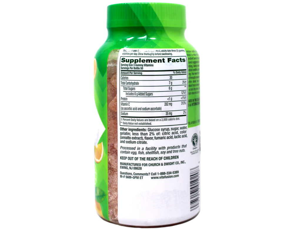 Vitafusion Power C Gummies texture close-up, chewy and enjoyable to take