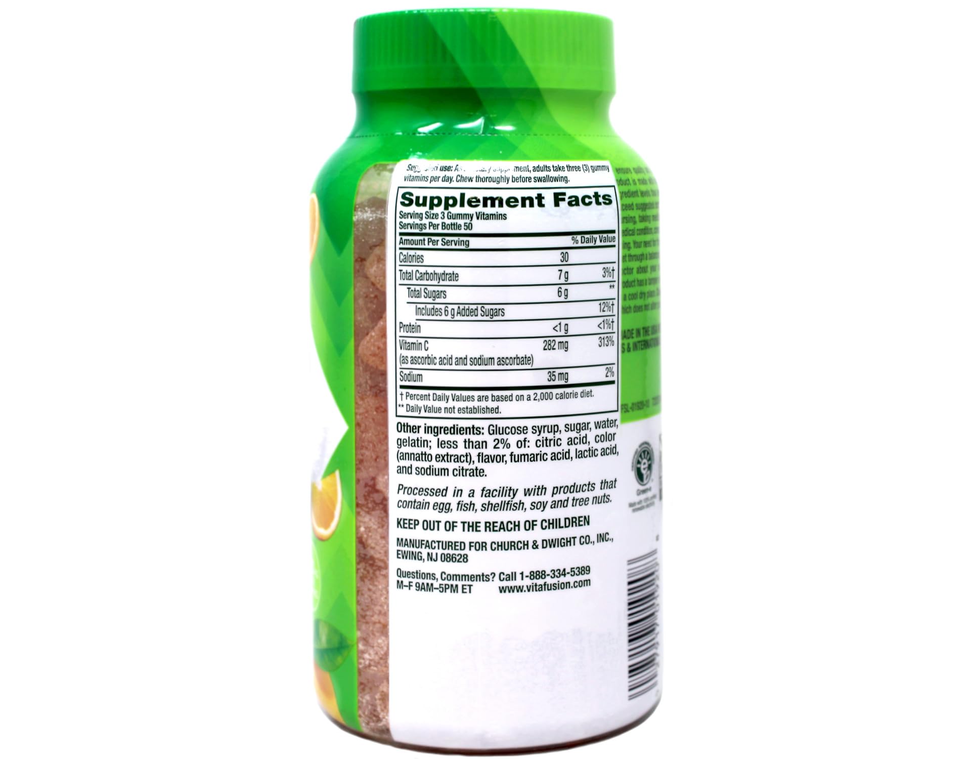 Two-bottle pack of Vitafusion Power C on shelf for long-term use.
