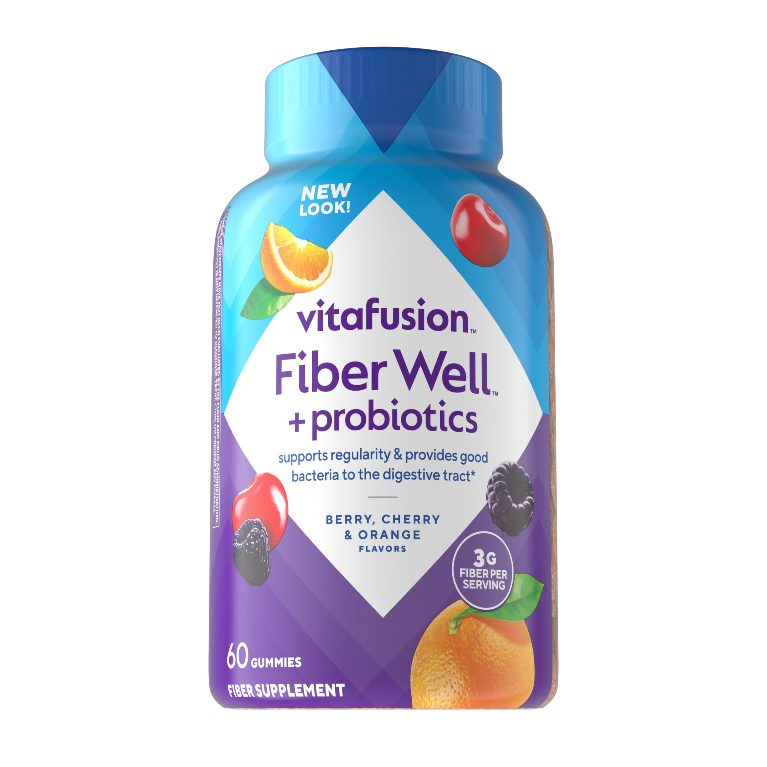 Vitafusion probiotic-prebiotic gummies Cherry Berry Citrus Rush bottle for daily gut balance