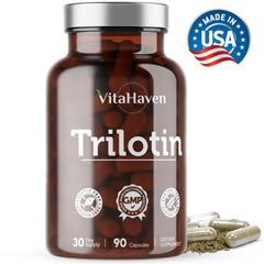 VitaHaven Trilotin label close-up displaying product name and ingredients
