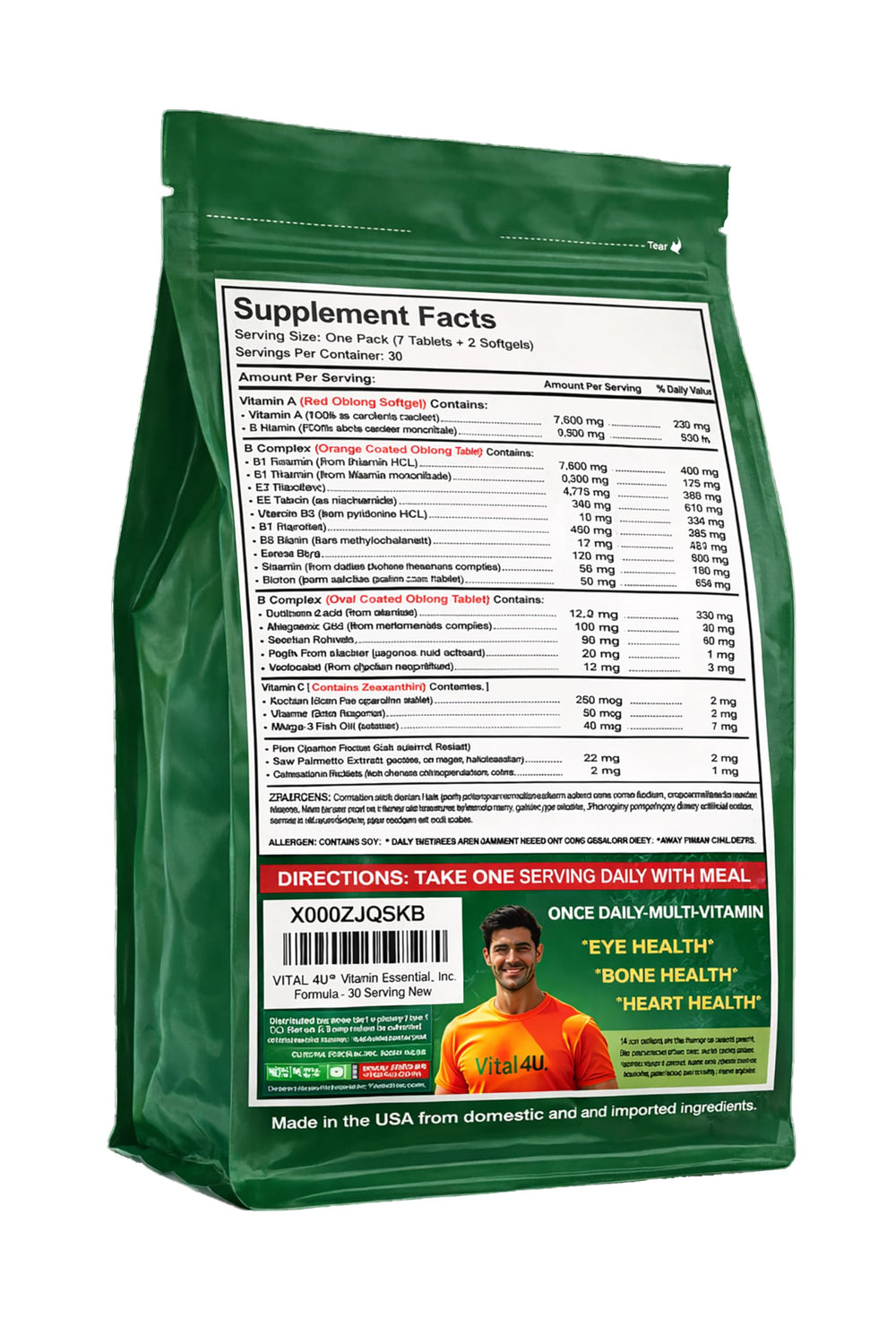 VITAL 4U daily packet closeup for on-the-go nutrition.
