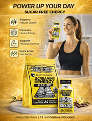 VITAL 4U Screamin Energy Vanilla Latte caffeine label and icon
