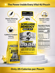 VITAL 4U Screamin Energy Vanilla Latte pocket-sized energy shot for workouts
