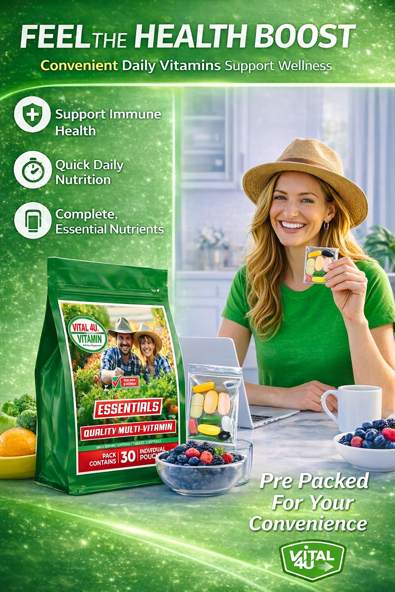 VITAL 4U 30-serving packets neatly arranged for daily use.