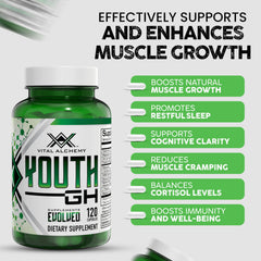 Vital Alchemy Supplements Youth label closeup highlights magnesium and zinc benefits.