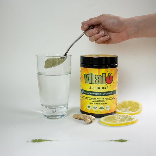 Vital All-In-One on-the-go sachets; convenient daily nourishment.