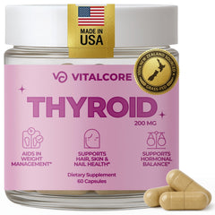 Vital Core desiccated thyroid bottle—compact daily wellness packaging.