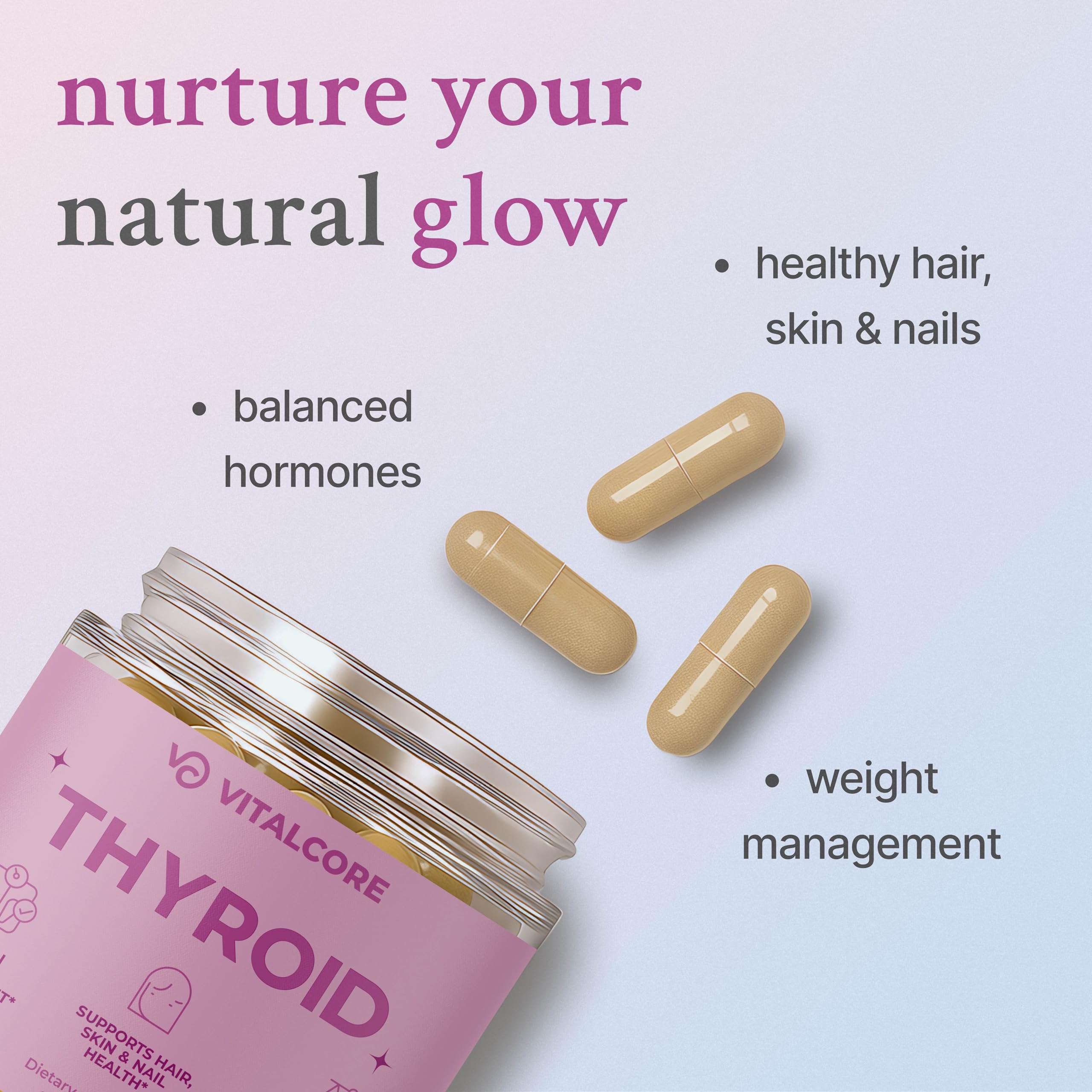 Vital Core desiccated thyroid capsules closeup—offers daily energy-friendly support.