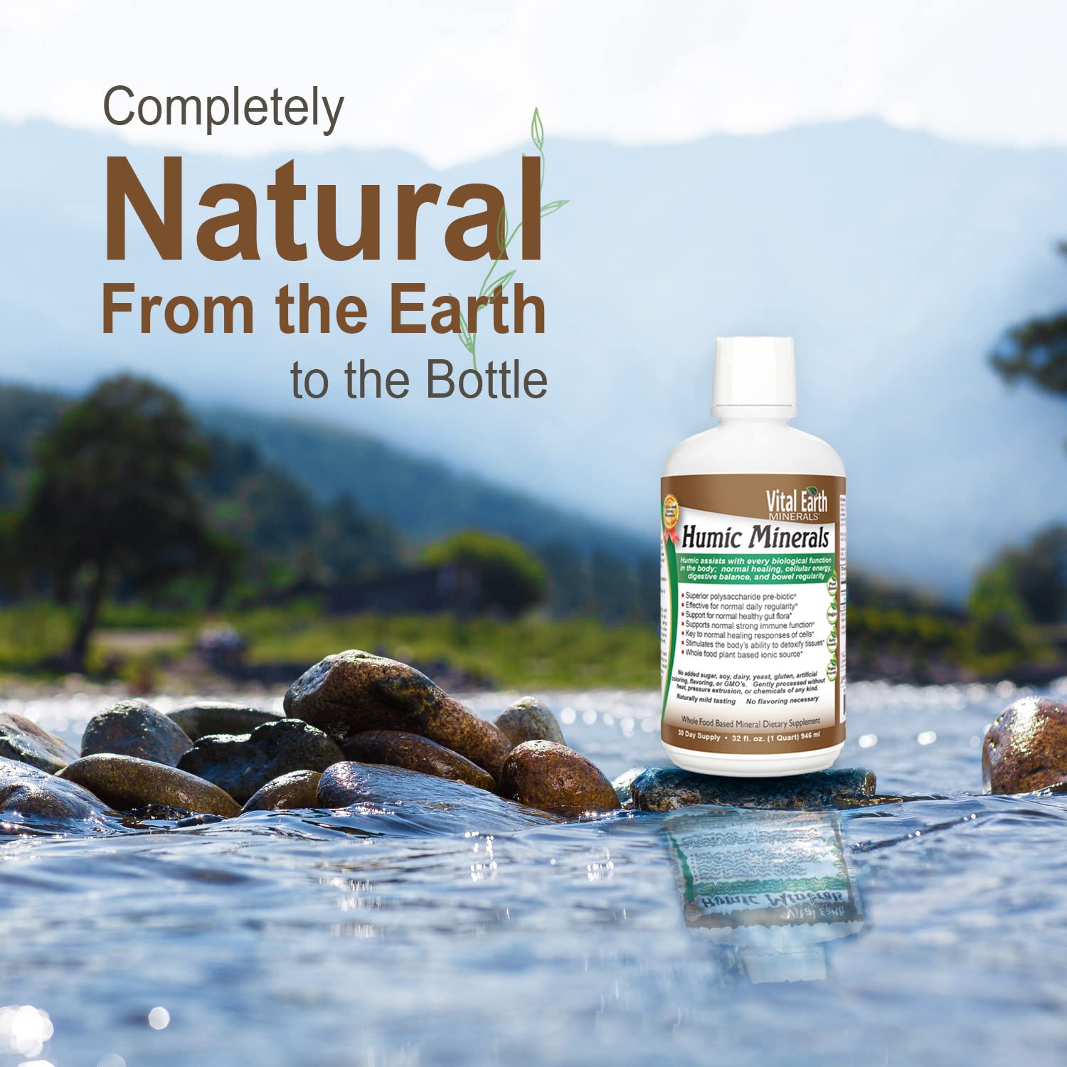 Vital Earth Minerals humic minerals packaging indicates a 30-day supply