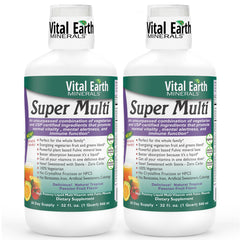 Vital Earth Minerals Super Multi 2-Pack bottle front view showing label and benefits