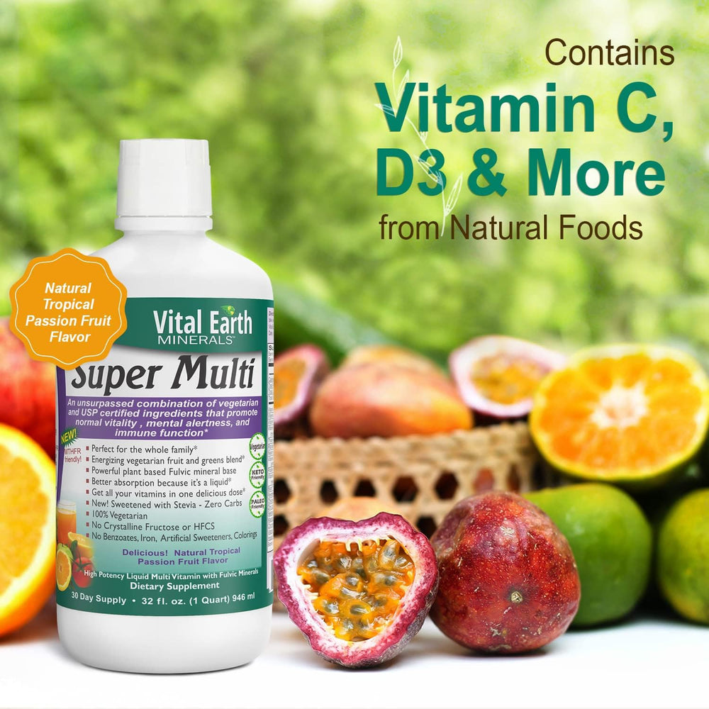 Vital Earth Minerals Super Multi fruit and greens blend image for daily intake