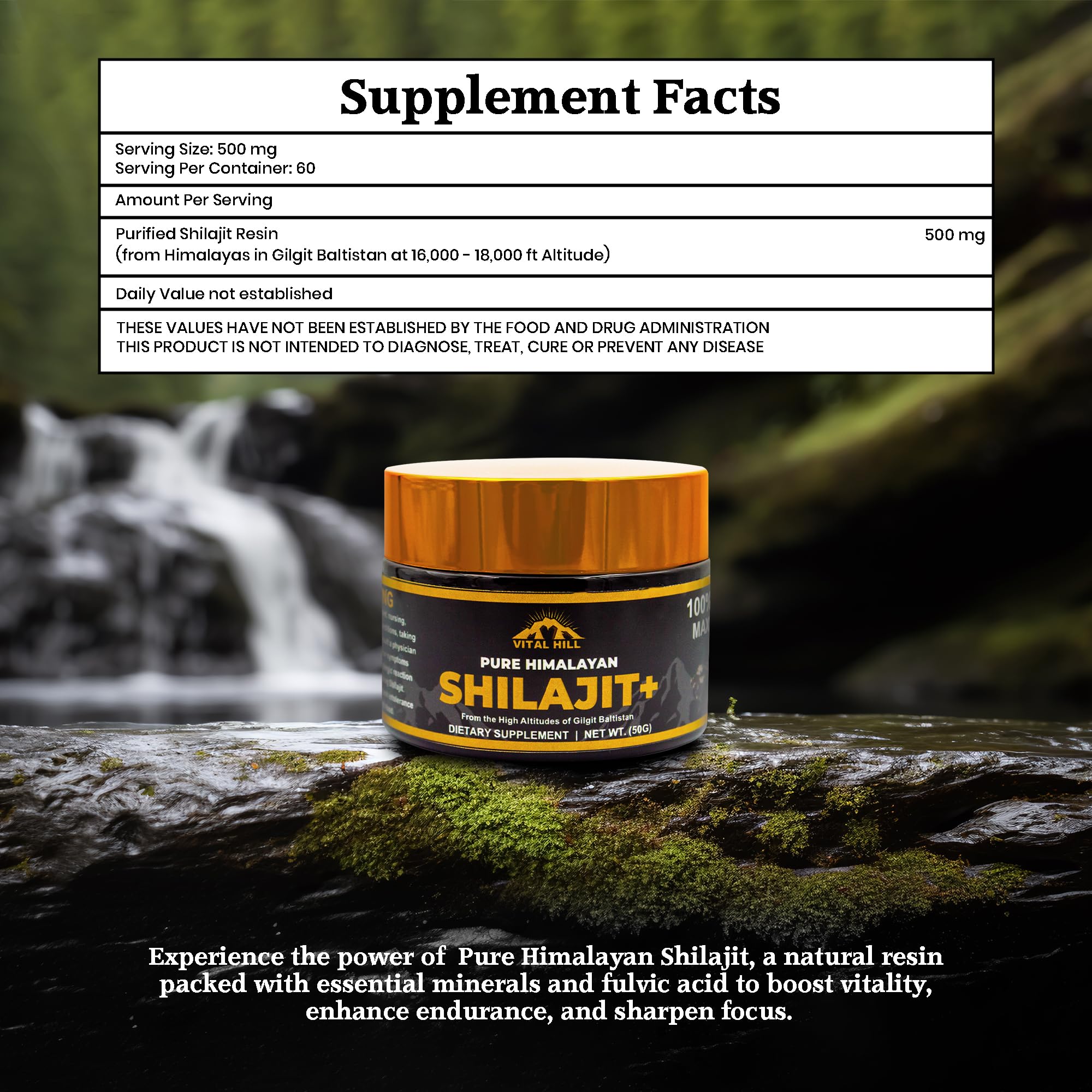 Vital Hill Shilajit Resin ready-to-use serving for sustained energy