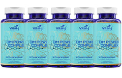 Vital-J Empowering 4-in-1 DIM Potent Complex bottle on desk hints at hormone balance support