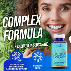 Vital-J Empowering 4-in-1 DIM Potent Complex broccoli extract scene hints hormone-friendly benefits