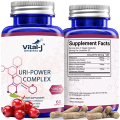 Vital-J Empowering 4-IN-1 URI Power Complex bottle, supporting urinary tract wellness.