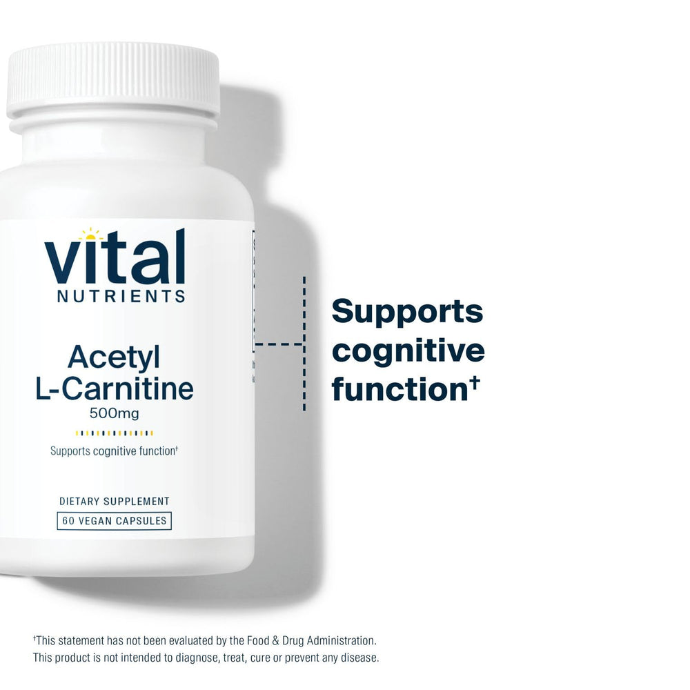 Vital Nutrients Acetyl L-Carnitine 500mg supports daily focus and mental clarity