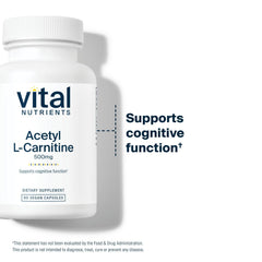 Vital Nutrients Acetyl L-Carnitine 500mg supports daily focus and mental clarity