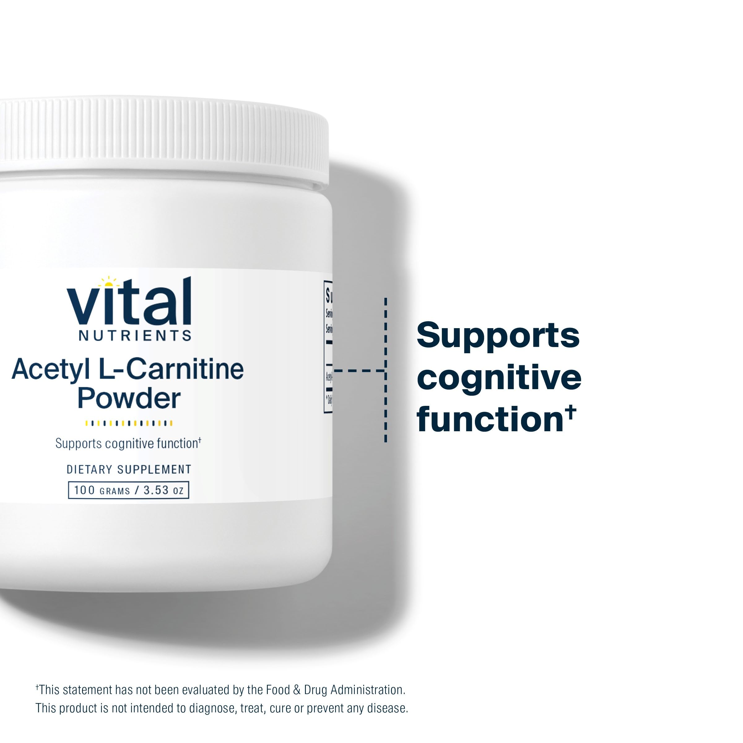 Vital Nutrients Acetyl L-Carnitine Powder measuring-gram sachets for easy dosing.