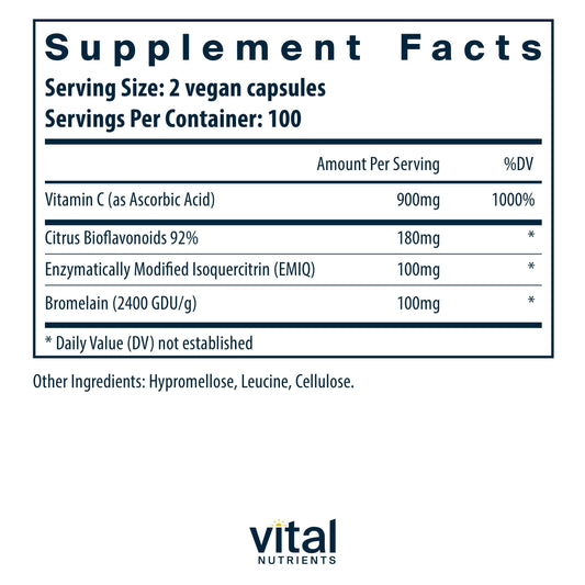 Aller-C ingredients closeup highlighting vitamins and bioactives for immune support