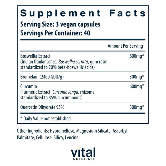 Vital Nutrients BCQ capsules close-up highlighting daily supplement form.