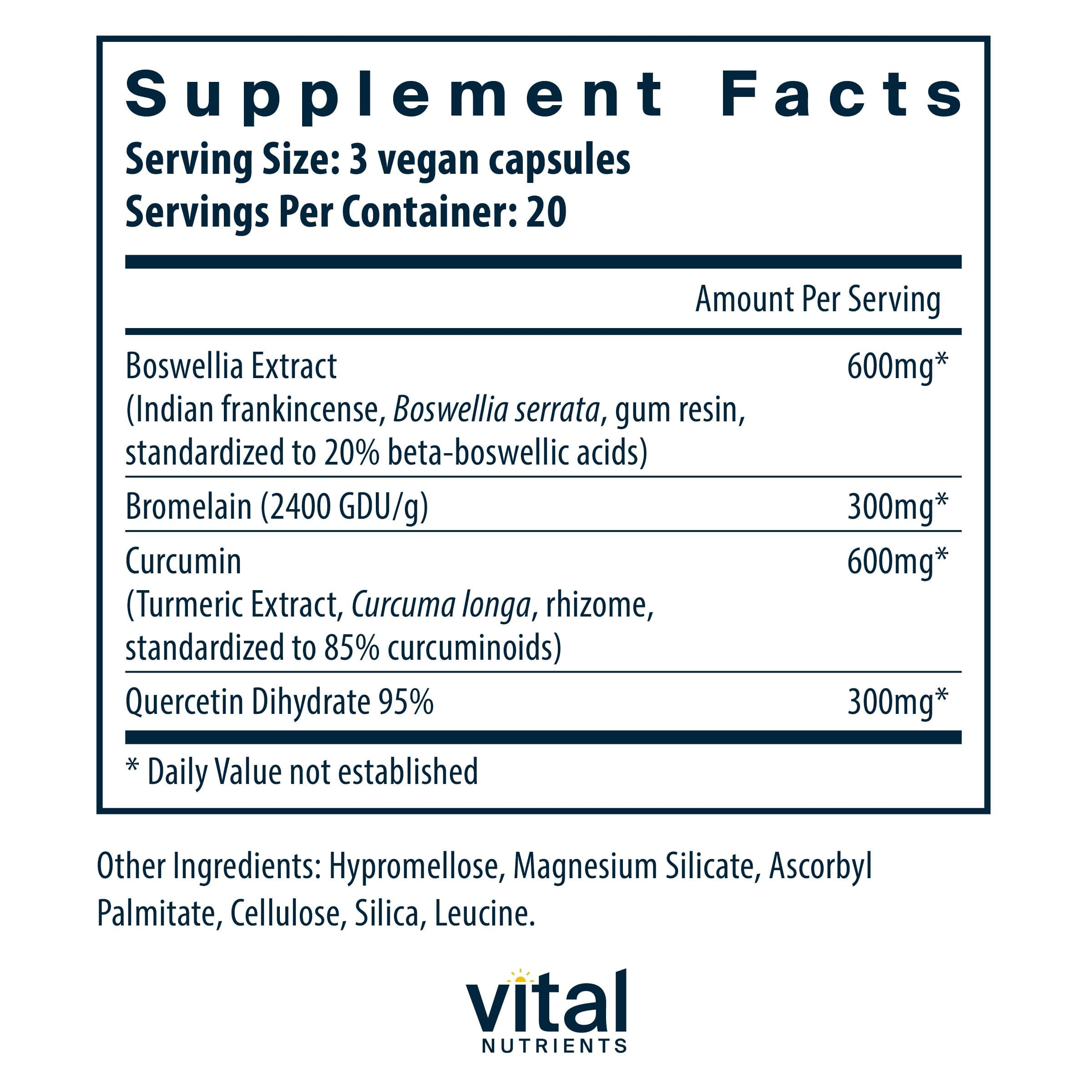 BCQ ingredients list close-up highlights vegan, non-GMO formulation for clean living.