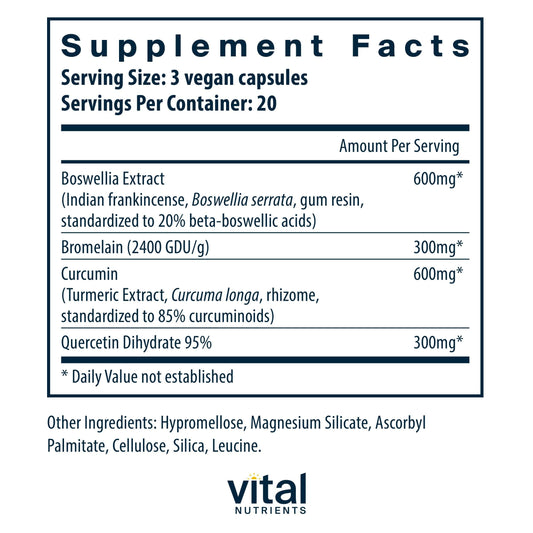 BCQ ingredients list close-up highlights vegan, non-GMO formulation for clean living.
